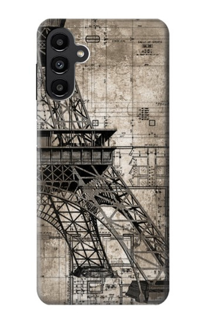 W3416 Eiffel Tower Blueprint Hard Case and Leather Flip Case For Samsung Galaxy A13 5G