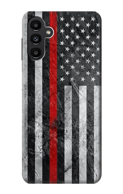 W3687 Firefighter Thin Red Line American Flag Hard Case and Leather Flip Case For Samsung Galaxy A13 5G