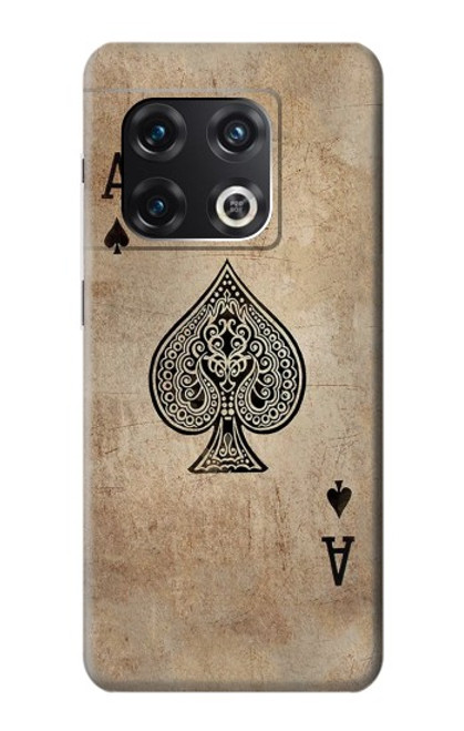 W2928 Vintage Spades Ace Card Hard Case and Leather Flip Case For OnePlus 10 Pro