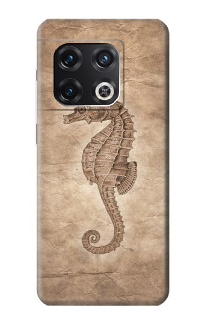 W3214 Seahorse Skeleton Fossil Hard Case and Leather Flip Case For OnePlus 10 Pro