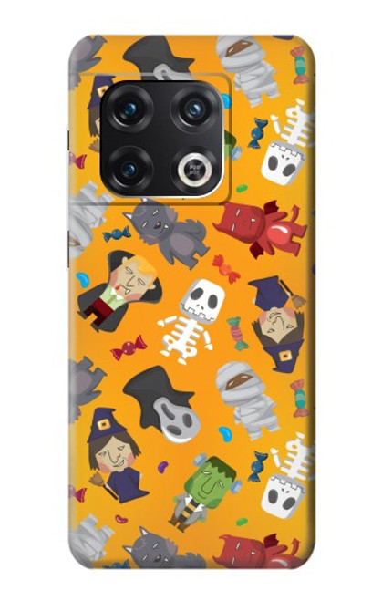 W3275 Cute Halloween Cartoon Pattern Hard Case and Leather Flip Case For OnePlus 10 Pro