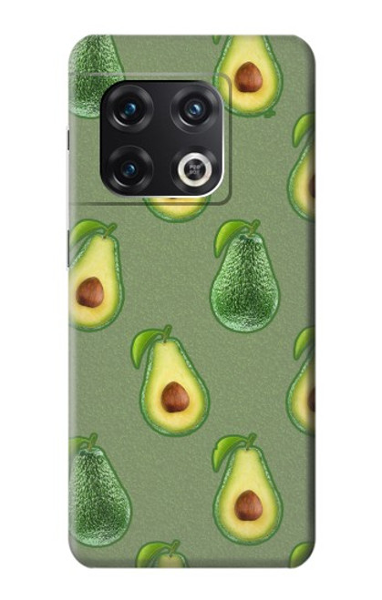 W3285 Avocado Fruit Pattern Hard Case and Leather Flip Case For OnePlus 10 Pro