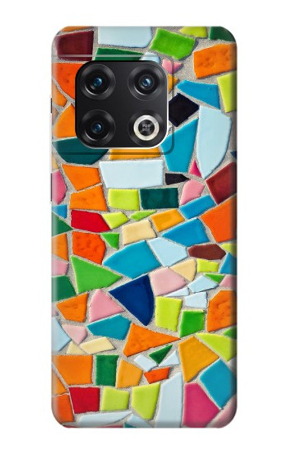 W3391 Abstract Art Mosaic Tiles Graphic Hard Case and Leather Flip Case For OnePlus 10 Pro