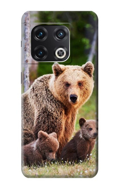 W3558 Bear Family Hard Case and Leather Flip Case For OnePlus 10 Pro