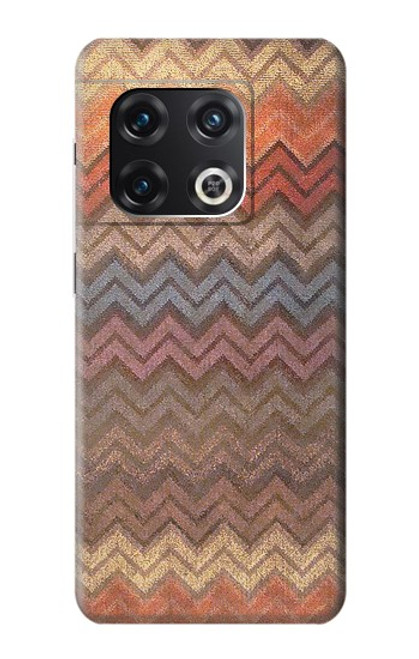 W3752 Zigzag Fabric Pattern Graphic Printed Hard Case and Leather Flip Case For OnePlus 10 Pro