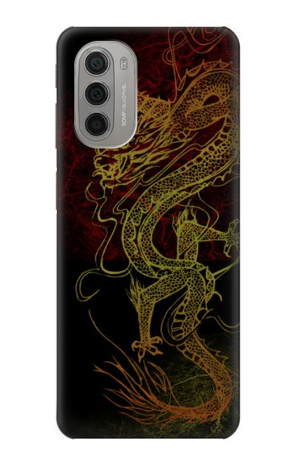 W0354 Chinese Dragon Hard Case and Leather Flip Case For Motorola Moto G51 5G