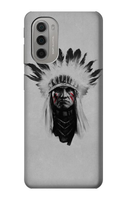 W0451 Indian Chief Hard Case and Leather Flip Case For Motorola Moto G51 5G