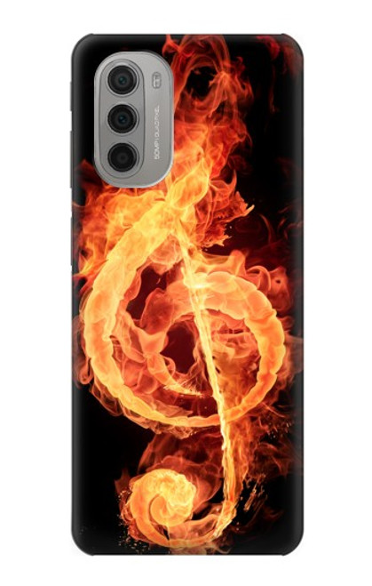 W0493 Music Note Burn Hard Case and Leather Flip Case For Motorola Moto G51 5G