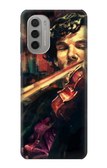 W0723 Violin Art Paint Hard Case and Leather Flip Case For Motorola Moto G51 5G