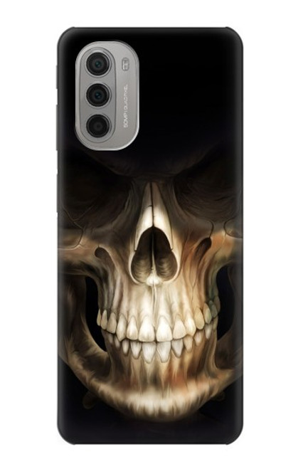 W1107 Skull Face Grim Reaper Hard Case and Leather Flip Case For Motorola Moto G51 5G