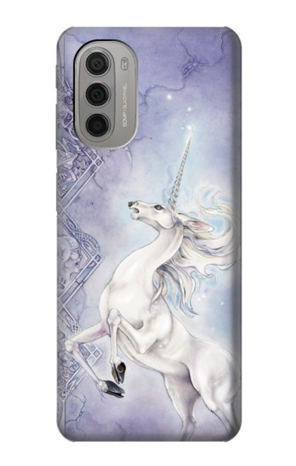 W1134 White Horse Unicorn Hard Case and Leather Flip Case For Motorola Moto G51 5G