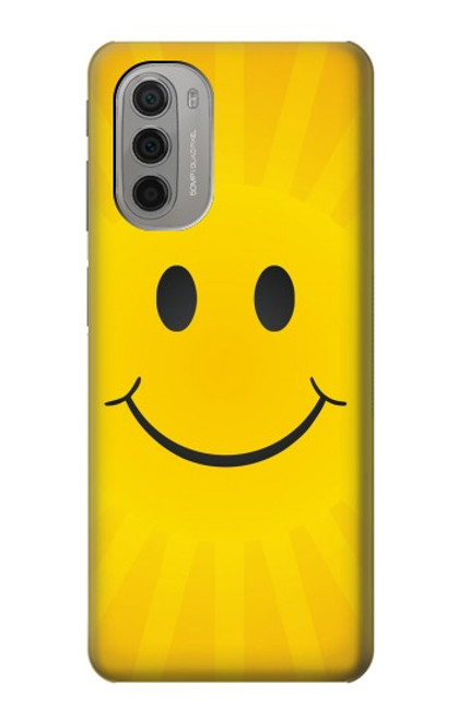 W1146 Yellow Sun Smile Hard Case and Leather Flip Case For Motorola Moto G51 5G