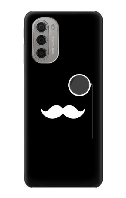 W1946 Sir Mustache Minimalism Hard Case and Leather Flip Case For Motorola Moto G51 5G