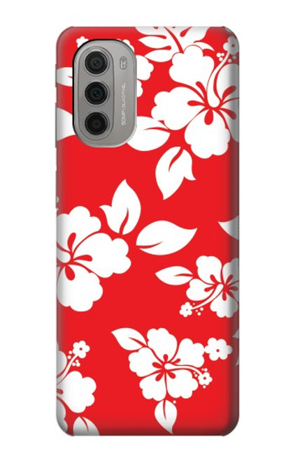 W1949 Hawaiian Hibiscus Pattern Hard Case and Leather Flip Case For Motorola Moto G51 5G