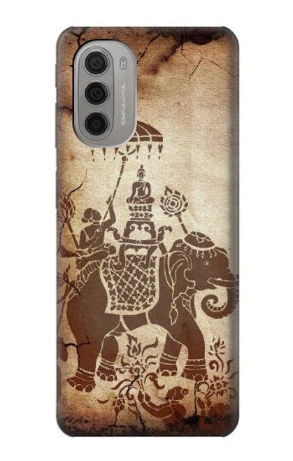 W2102 Thai Art Buddha on Elephant Hard Case and Leather Flip Case For Motorola Moto G51 5G