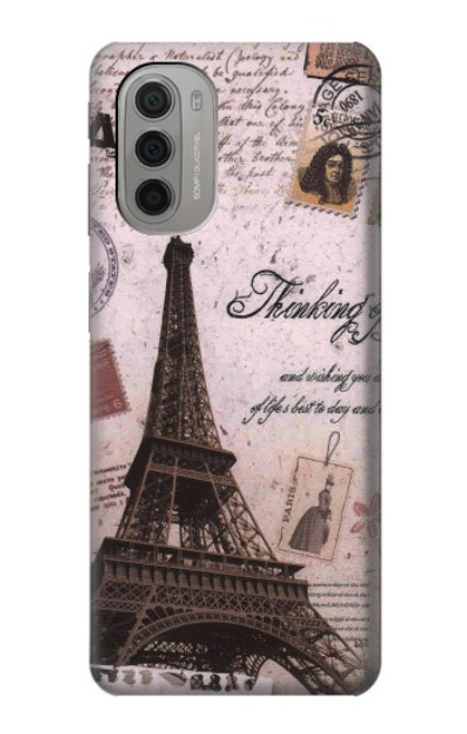 W2211 Paris Postcard Eiffel Tower Hard Case and Leather Flip Case For Motorola Moto G51 5G