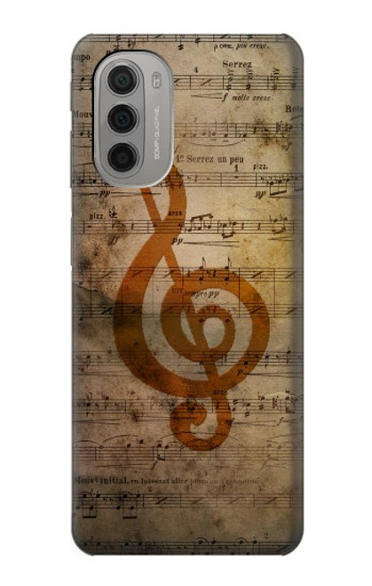 W2368 Sheet Music Notes Hard Case and Leather Flip Case For Motorola Moto G51 5G