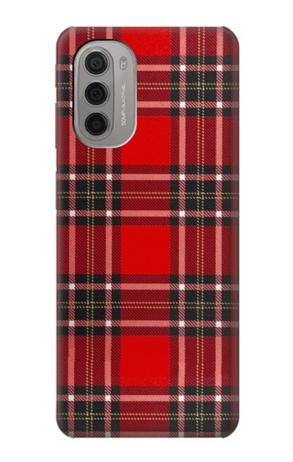 W2374 Tartan Red Pattern Hard Case and Leather Flip Case For Motorola Moto G51 5G