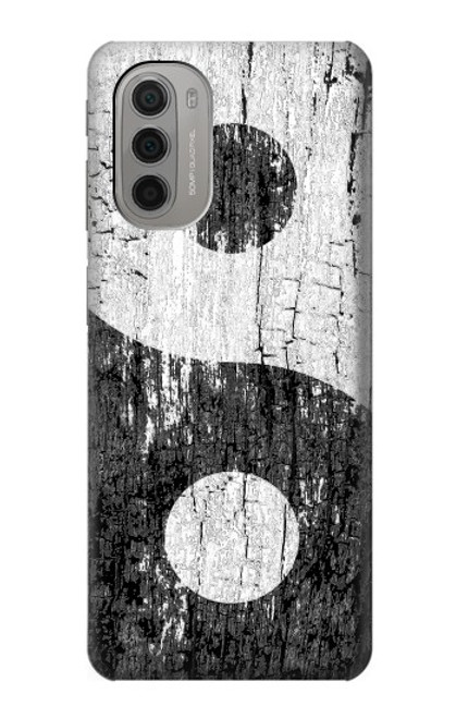 W2489 Yin Yang Wood Graphic Printed Hard Case and Leather Flip Case For Motorola Moto G51 5G