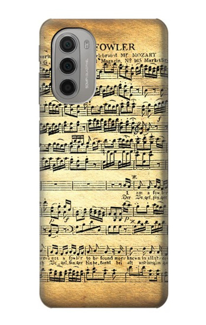 W2667 The Fowler Mozart Music Sheet Hard Case and Leather Flip Case For Motorola Moto G51 5G