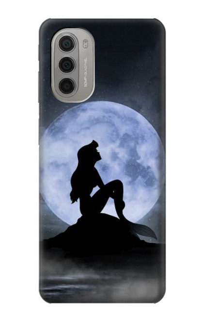 W2668 Mermaid Silhouette Moon Night Hard Case and Leather Flip Case For Motorola Moto G51 5G