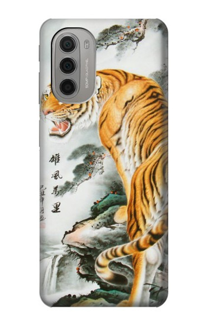 W2750 Oriental Chinese Tiger Painting Hard Case and Leather Flip Case For Motorola Moto G51 5G