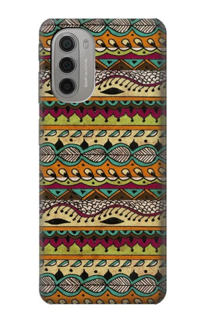 W2860 Aztec Boho Hippie Pattern Hard Case and Leather Flip Case For Motorola Moto G51 5G