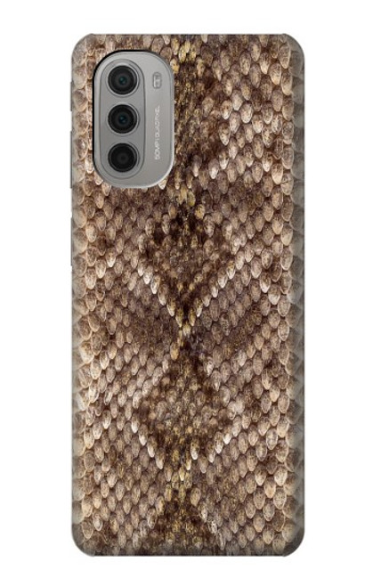 W2875 Rattle Snake Skin Graphic Printed Hard Case and Leather Flip Case For Motorola Moto G51 5G