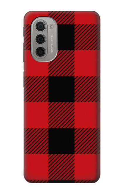 W2931 Red Buffalo Check Pattern Hard Case and Leather Flip Case For Motorola Moto G51 5G