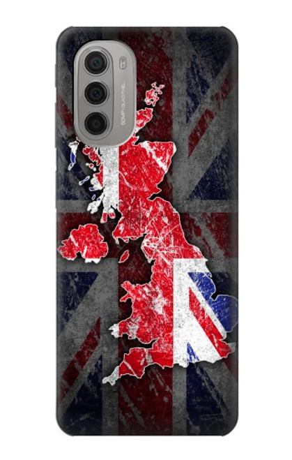 W2936 UK British Flag Map Hard Case and Leather Flip Case For Motorola Moto G51 5G