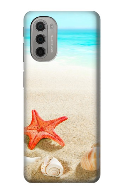 W3212 Sea Shells Starfish Beach Hard Case and Leather Flip Case For Motorola Moto G51 5G