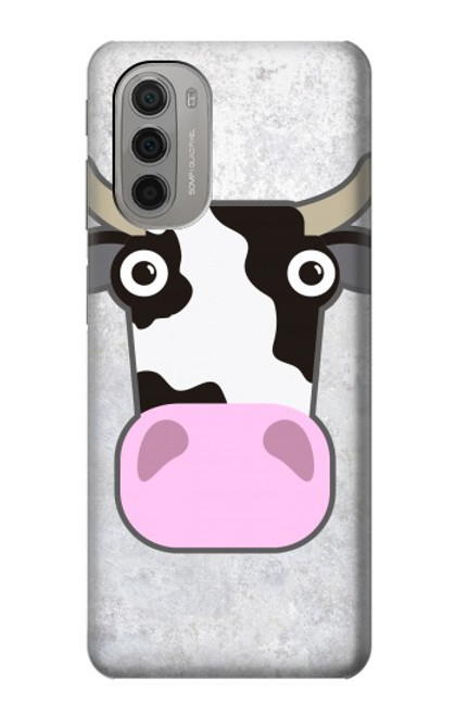 W3257 Cow Cartoon Hard Case and Leather Flip Case For Motorola Moto G51 5G