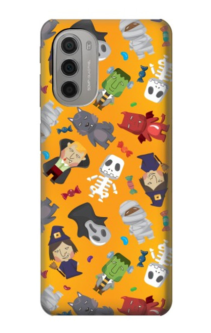 W3275 Cute Halloween Cartoon Pattern Hard Case and Leather Flip Case For Motorola Moto G51 5G