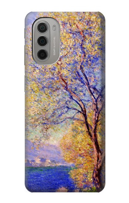 W3339 Claude Monet Antibes Seen from the Salis Gardens Hard Case and Leather Flip Case For Motorola Moto G51 5G