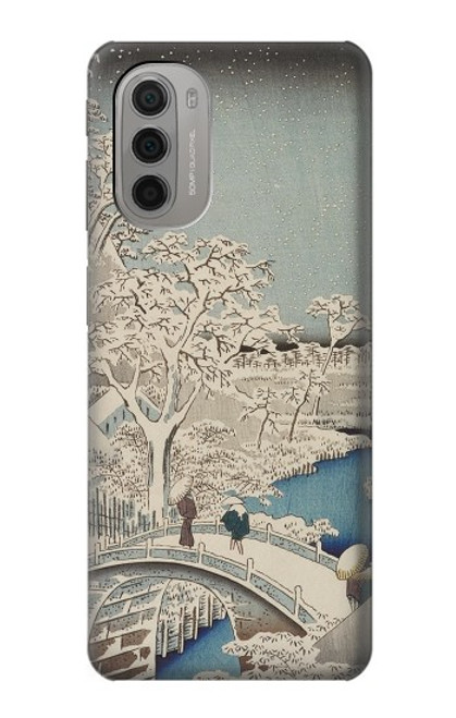 W3350 Utagawa Hiroshige Drum Bridge Yuhi Hill in Meguro Hard Case and Leather Flip Case For Motorola Moto G51 5G