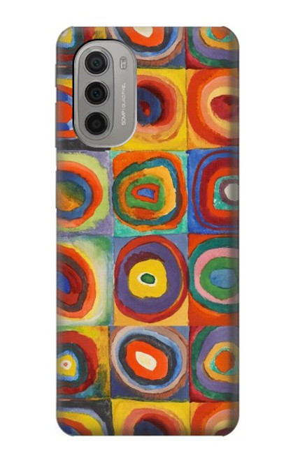 W3409 Squares Concentric Circles Hard Case and Leather Flip Case For Motorola Moto G51 5G