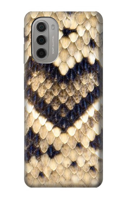 W3417 Diamond Rattle Snake Graphic Print Hard Case and Leather Flip Case For Motorola Moto G51 5G