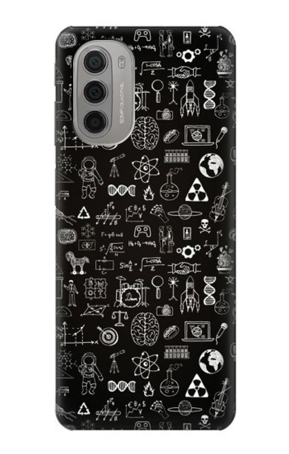 W3426 Blackboard Science Hard Case and Leather Flip Case For Motorola Moto G51 5G