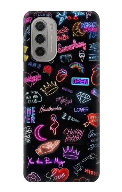 W3433 Vintage Neon Graphic Hard Case and Leather Flip Case For Motorola Moto G51 5G