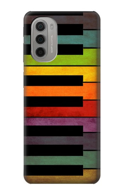 W3451 Colorful Piano Hard Case and Leather Flip Case For Motorola Moto G51 5G