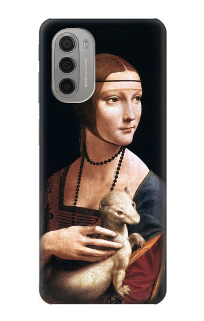 W3471 Lady Ermine Leonardo da Vinci Hard Case and Leather Flip Case For Motorola Moto G51 5G