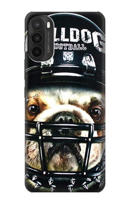 W0098 Bulldog American Football Hard Case and Leather Flip Case For Motorola Moto G71 5G