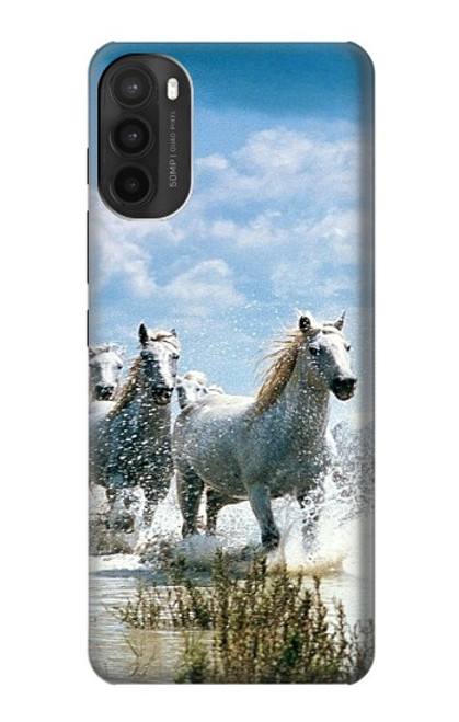 W0250 White Horse Hard Case and Leather Flip Case For Motorola Moto G71 5G