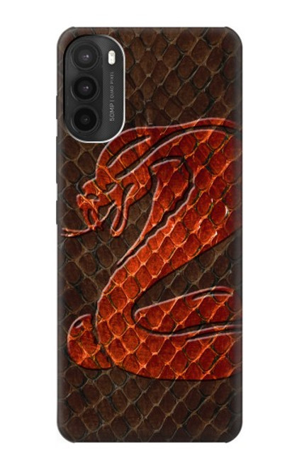 W0663 Cobra Snake Skin Hard Case and Leather Flip Case For Motorola Moto G71 5G