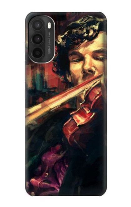 W0723 Violin Art Paint Hard Case and Leather Flip Case For Motorola Moto G71 5G