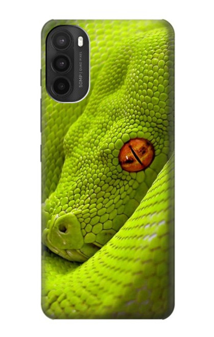 W0785 Green Snake Hard Case and Leather Flip Case For Motorola Moto G71 5G