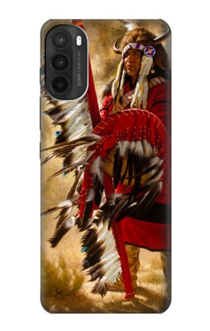 W0817 Red Indian Hard Case and Leather Flip Case For Motorola Moto G71 5G