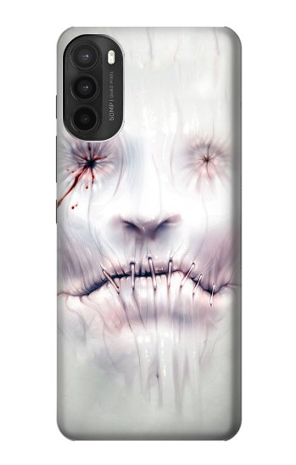 W0884 Horror Face Hard Case and Leather Flip Case For Motorola Moto G71 5G