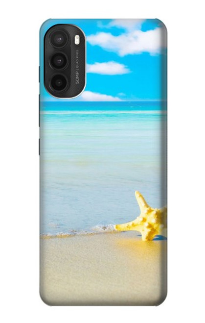 W0911 Relax at the Beach Hard Case and Leather Flip Case For Motorola Moto G71 5G