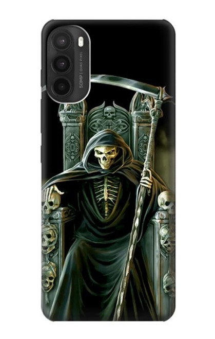 W1024 Grim Reaper Skeleton King Hard Case and Leather Flip Case For Motorola Moto G71 5G